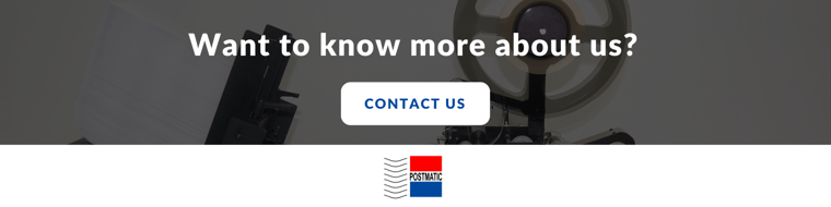 Postmatic banner that invites to go to the contact us page.